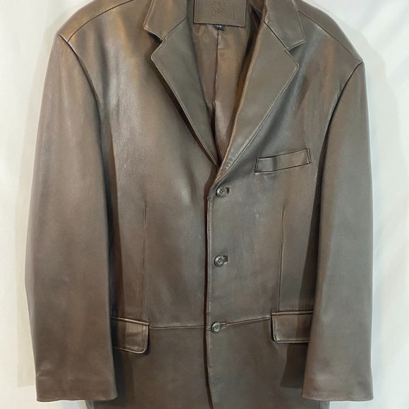 SOLD Stafford Brown Leather Blazer Jacket Vintage Mint Condition Men's - Picture 8 of 13